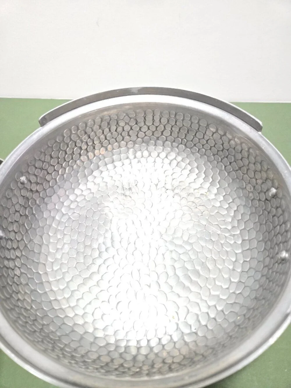Vintage Aluminum Hammered Finish Pot w/Lid